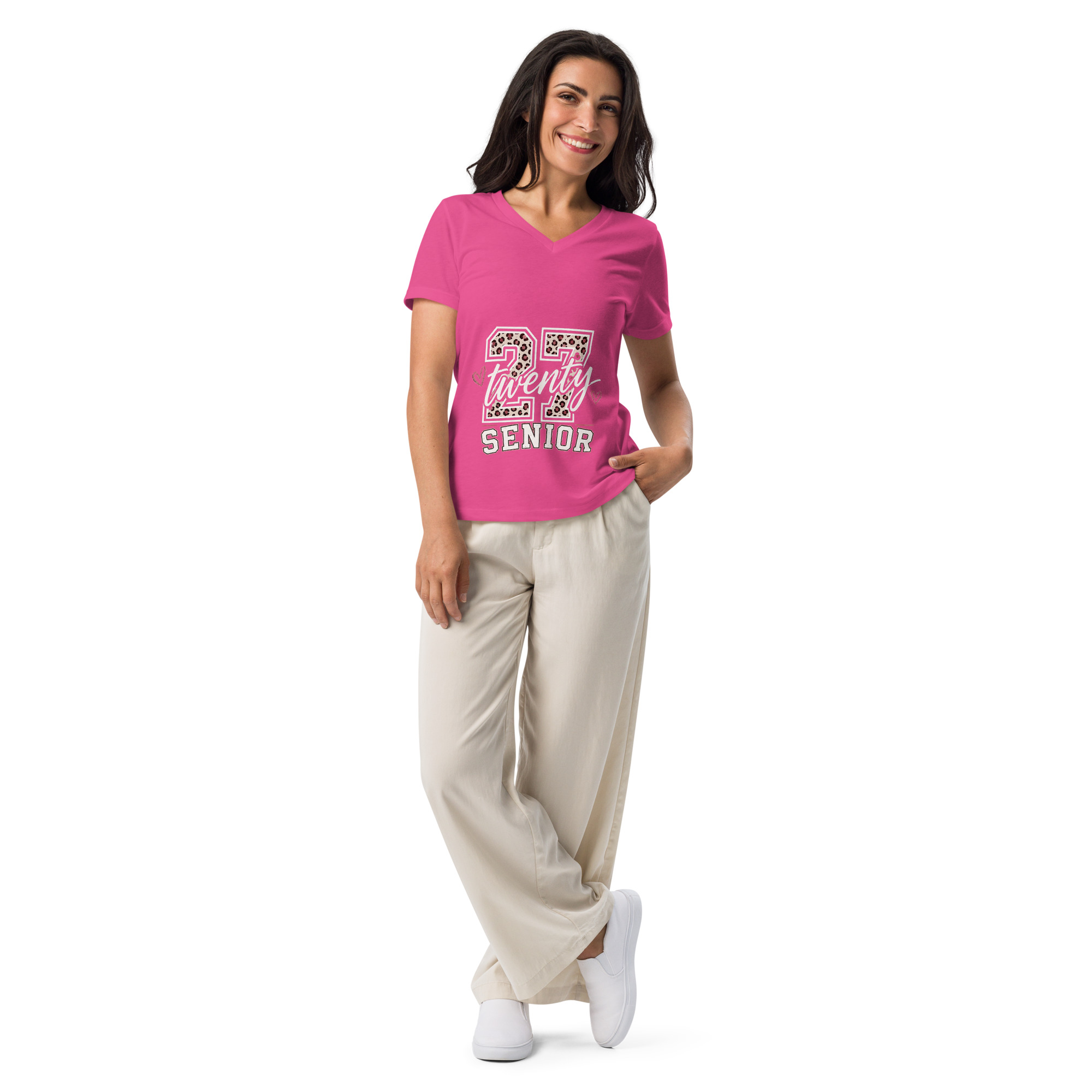 Women’s relaxed v-neck t-shirt - Image 8
